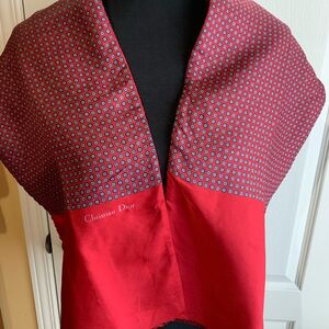 Christian Dior Red Scarf wool and silk